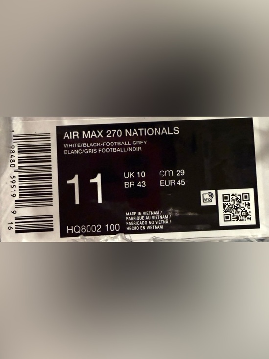 MLB Washington Nationals Nike Air Max 270 Men Sz 11 City Connect Cherry Blossoms - Picture 5 of 5